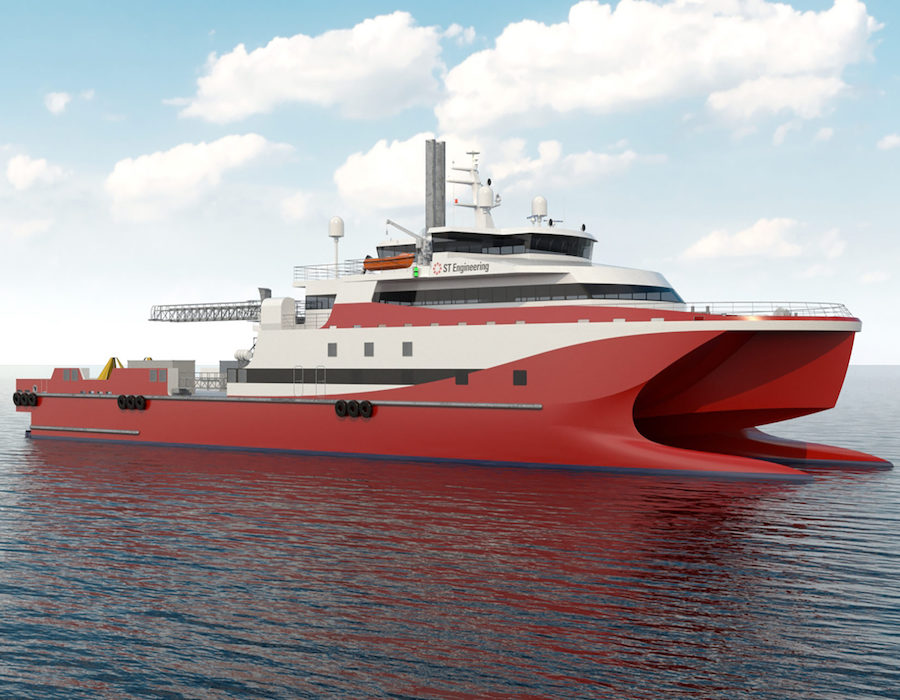 Singapore: ST Engineering unveils LNG-fuelled catamaran fast crew boat concept