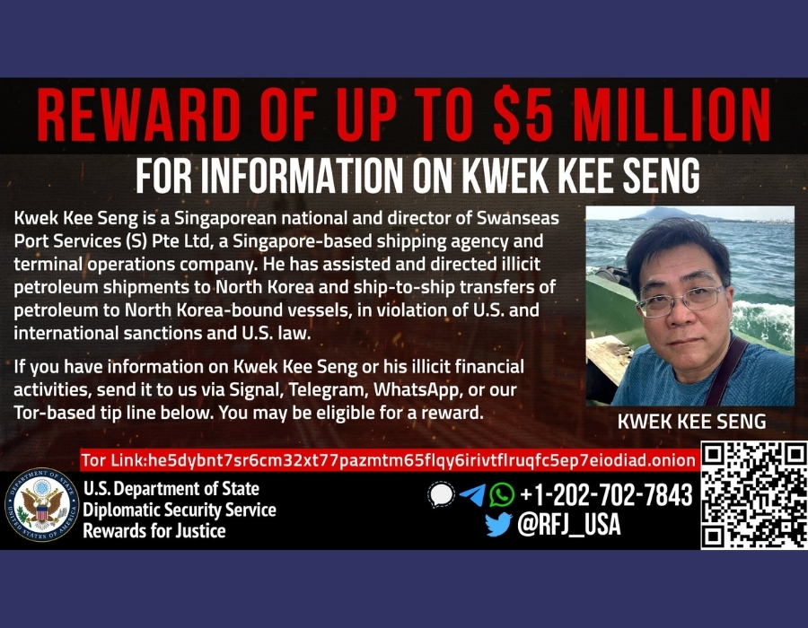US government offers USD 5 million reward for Singaporean over DPRK petroleum dealings 26 post 54794