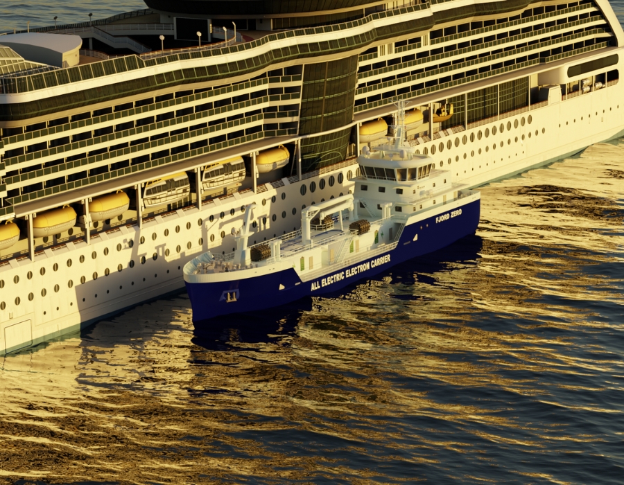 SeaFjord Energy reveals world’s first e-bunker vessel to recharge battery-powered vessels 26 fjord zero electric electron carrier