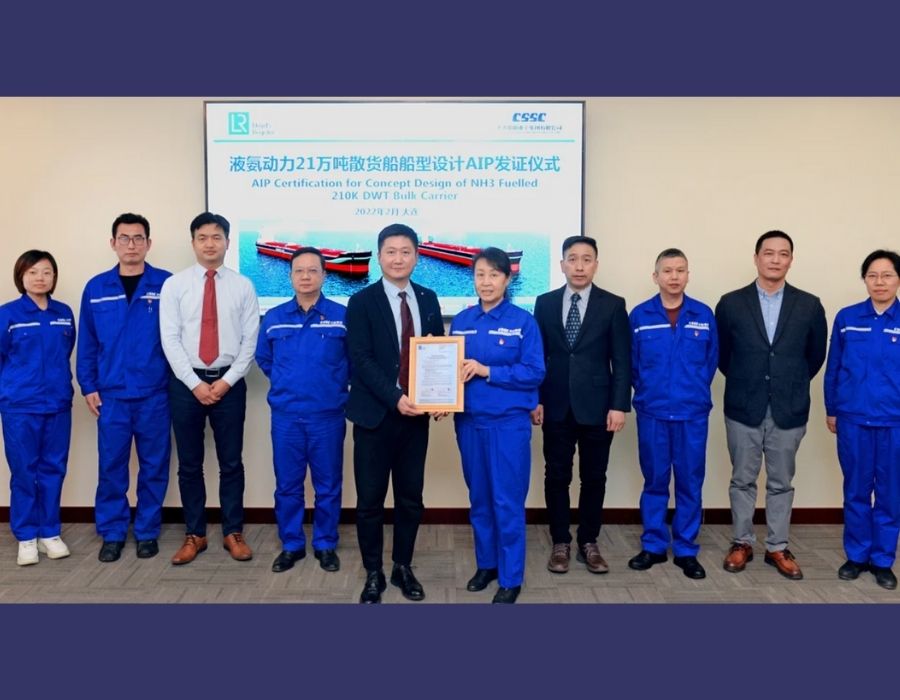 DSIC receives LR AiP for China’s first ammonia-fuelled 210,000 dwt bulk carrier 26 1