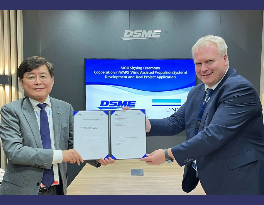 DNV and DSME sign MoU to develop wind-assisted propulsion system 28 DNV and DSME join hands to develop wind-assisted propulsion system