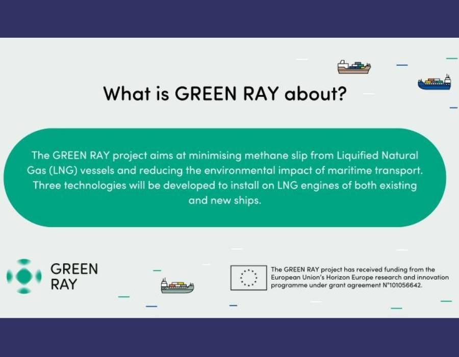 GREEN RAY project to develop methane slip reduction solutions for LNG-fuelled vessels