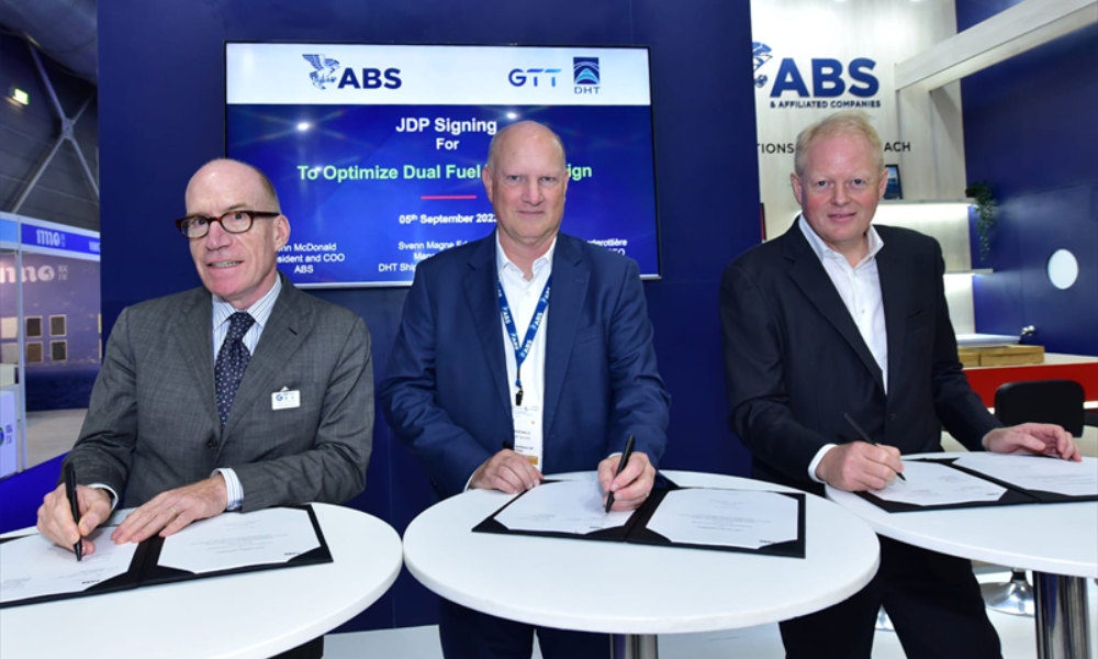 Gastech 2023: ABS, GTT and DHT sign JDP to develop optimised LNG-fuelled VLCC design 28 Gastech 2023: ABS, GTT and DHT sign JDP to develop optimised LNG-fuelled VLCC design