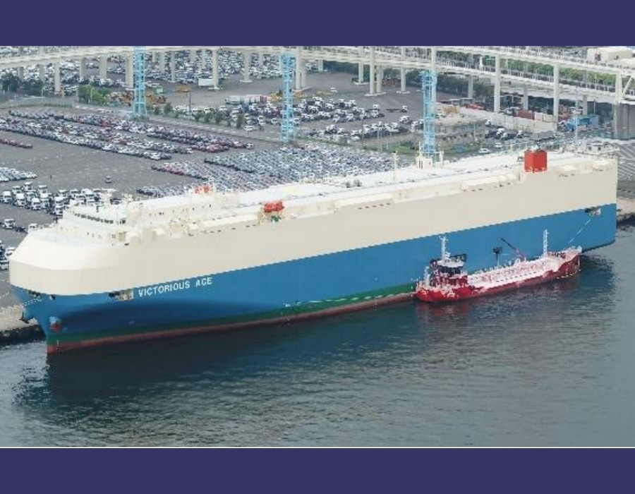World’s first pure battery bunker tanker “Asahi” completes first car carrier refuelling op 26 3 1
