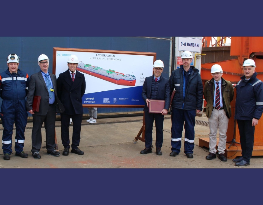 RMK Shipyard lays keel for Shell-chartered inland waterway LNG bunker barge