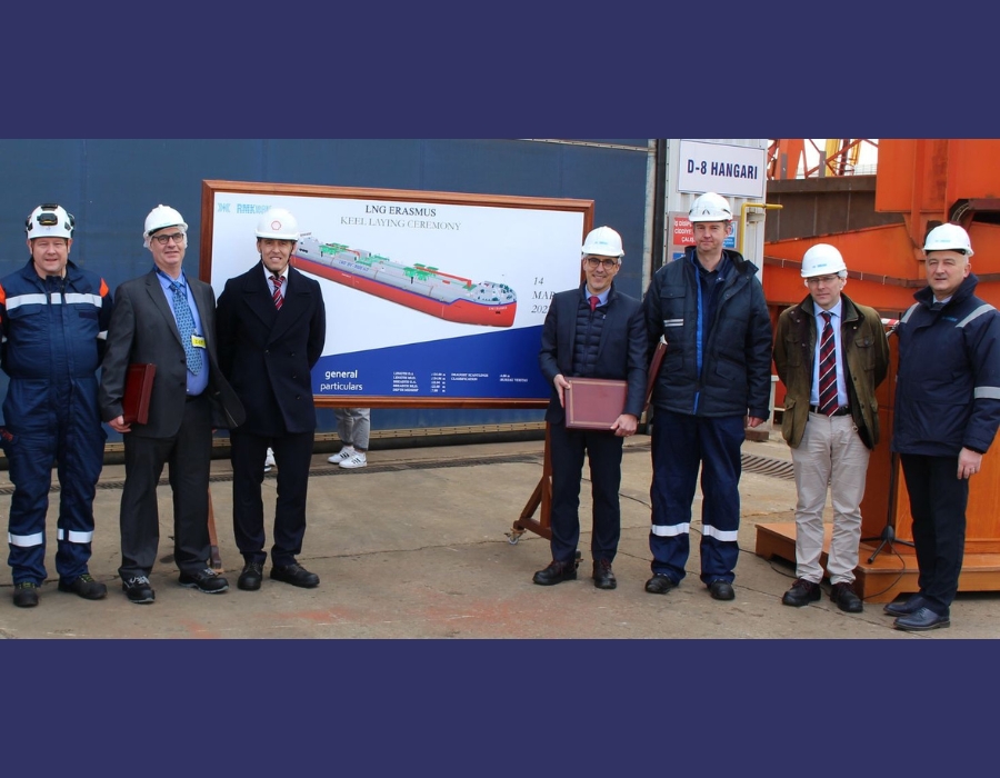 RMK Shipyard lays keel for Shell-chartered inland waterway LNG bunker barge 26 72 1
