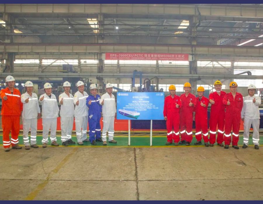China Merchants Jinling Shipyard (Weihai) starts construction of LNG dual-fuel Ro-Ro ship