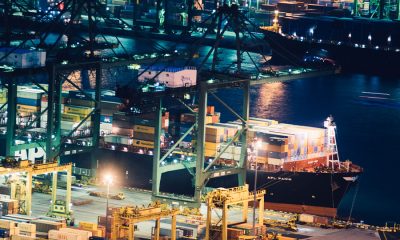 Aerial view shipping