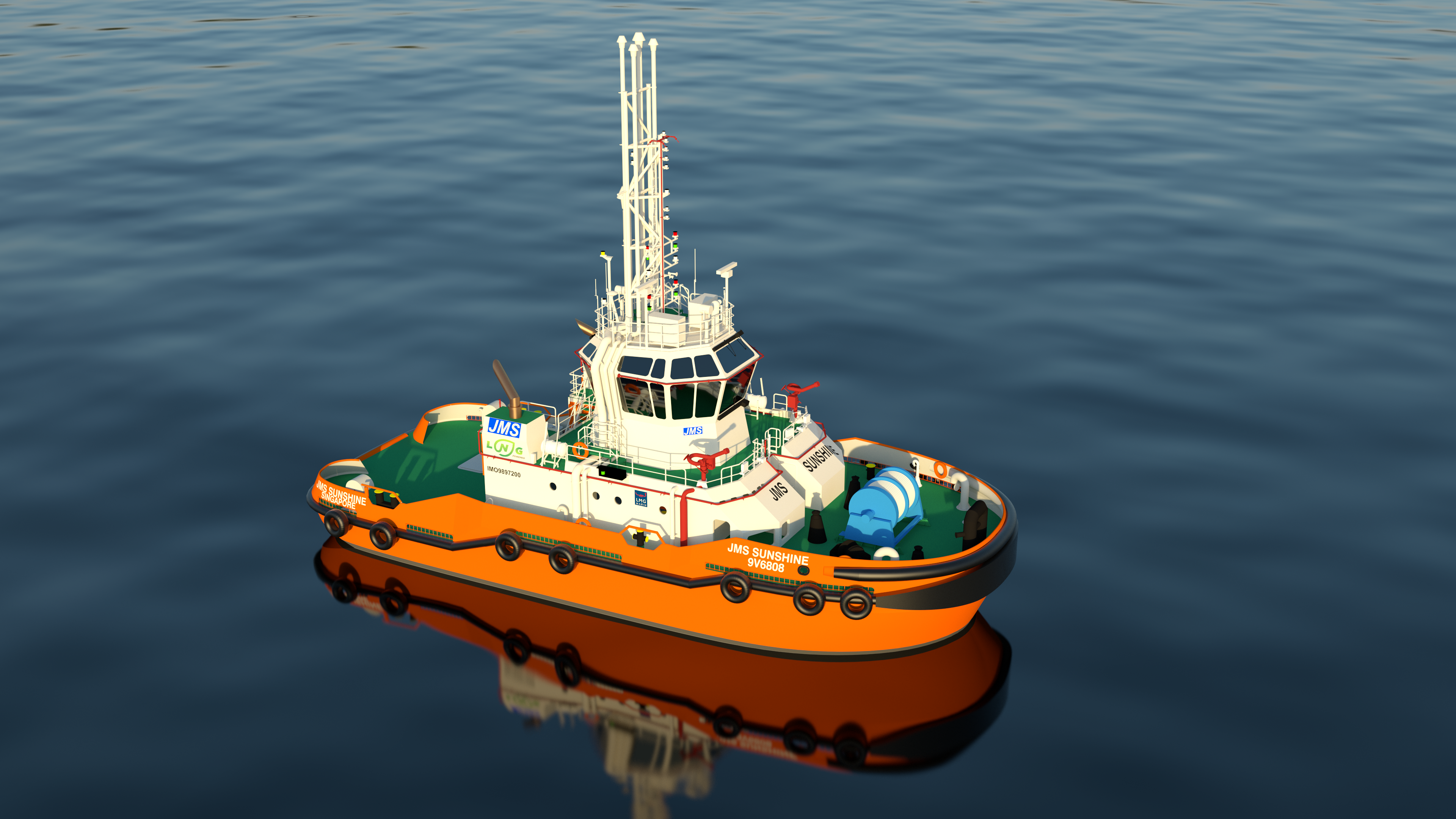 Sembcorp Marine names first LNG hybrid tug “JMS Sunshine” in Singapore 26 An early rendering of JMS Sunshine