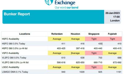 Baltc Exchange bunker report 26 Jan