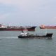Bunker tanker sailing in Singapore port