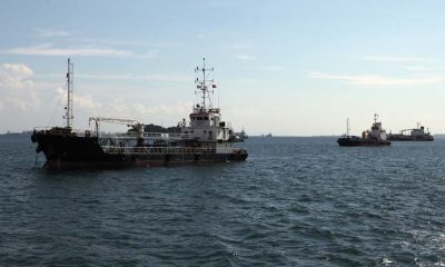 Bunkering tankers in background