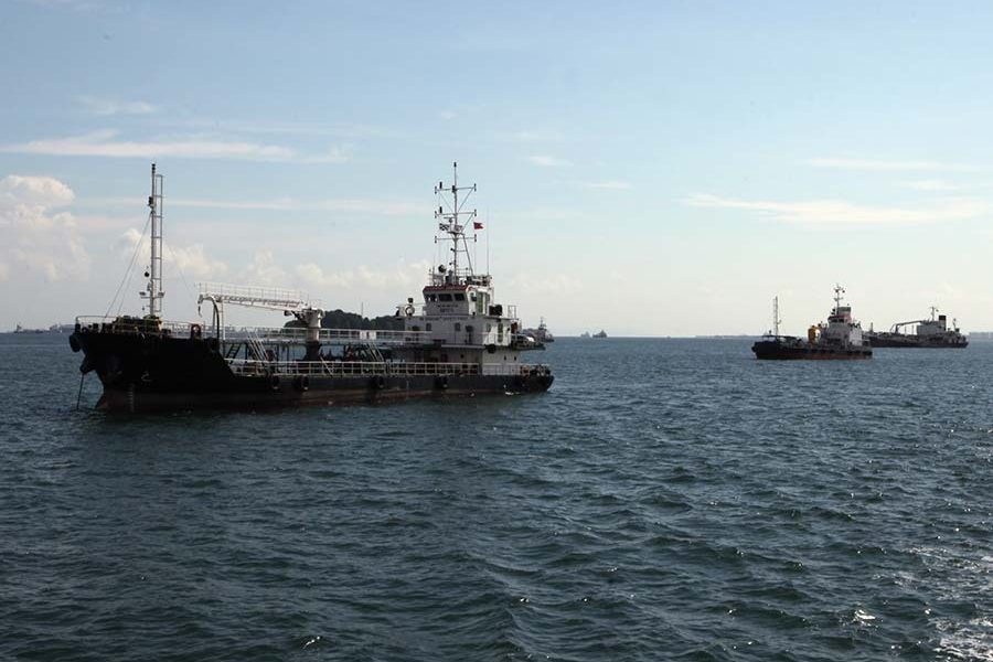 Bunkering tankers in background