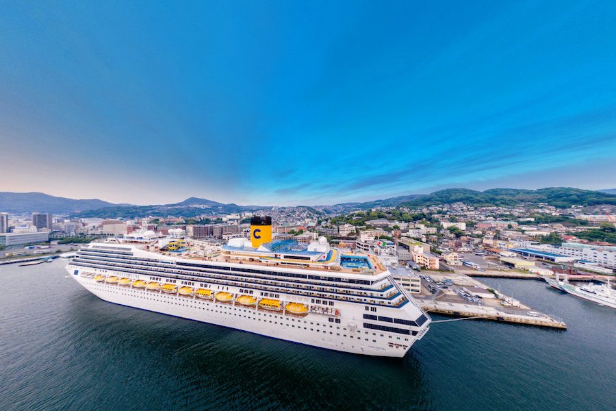Costa Fortuna Panoramic View on Nagasaki Port