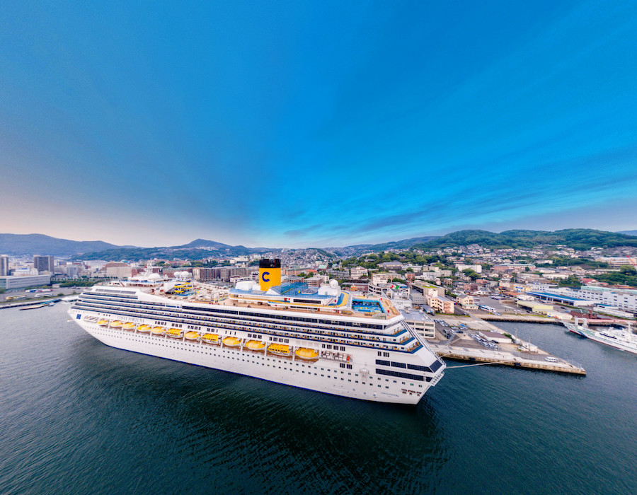 Shell Marine lube contract with Carnival Corporation features carbon credits 26 Costa Fortuna Panoramic View on Nagasaki Port