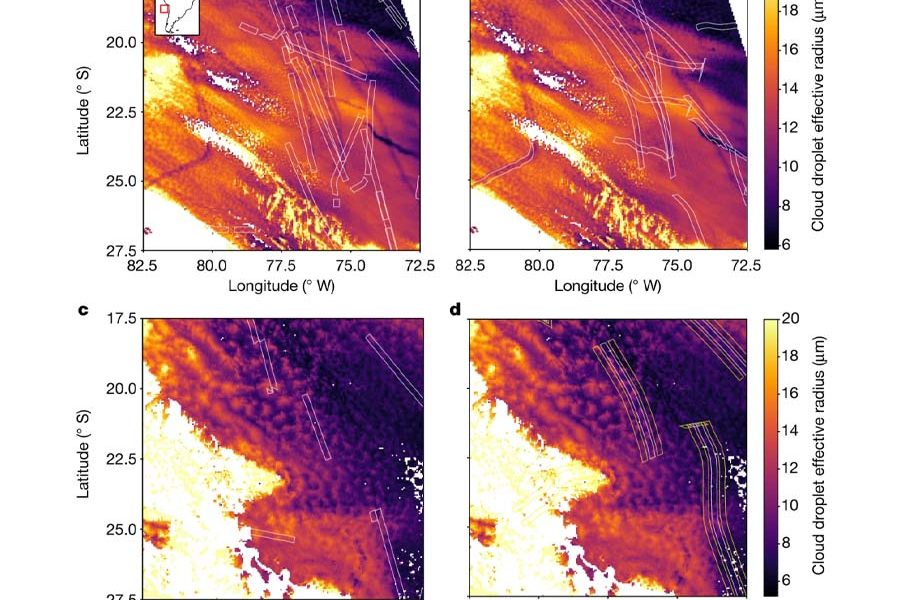 Invisible ship tracks show large cloud sensitivity to aerosol