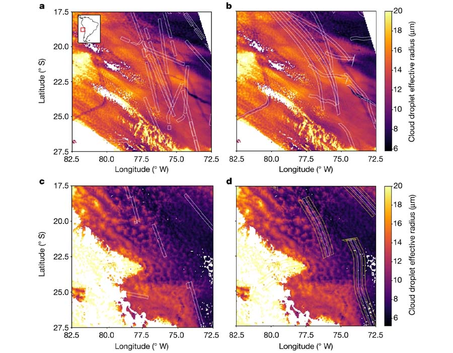 Invisible ship tracks show large cloud sensitivity to aerosol