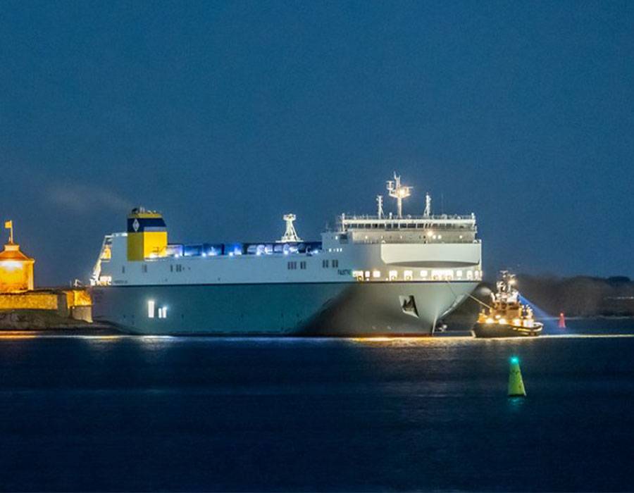 LNG powered Roro vessel Faustine makes maiden call at Port of Gothenburg