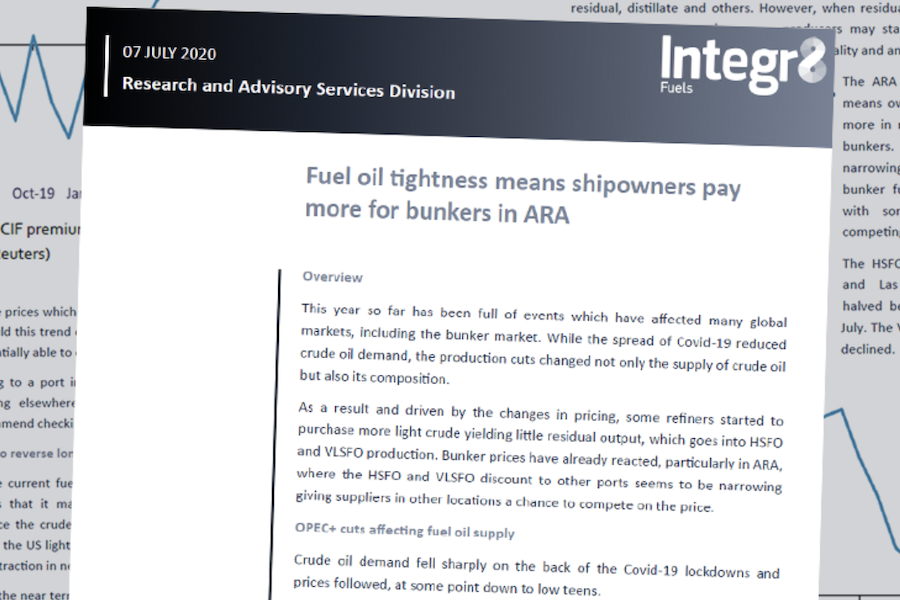 Integr8 Fuels Fuel oil tightness means shipowners pay more for bunkers
