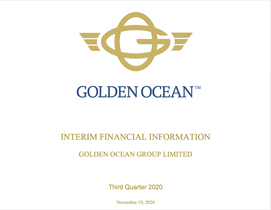 TFG Marine USD 0.3 million loss reflected in Golden Ocean Q3 2020 financial report 26 Screen Shot 2020 11 23 at 1.52.54 PM