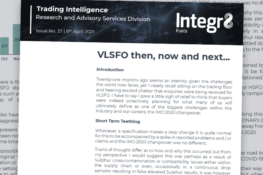 Integr8 Fuels VLSFO then, now and next Manifold Times