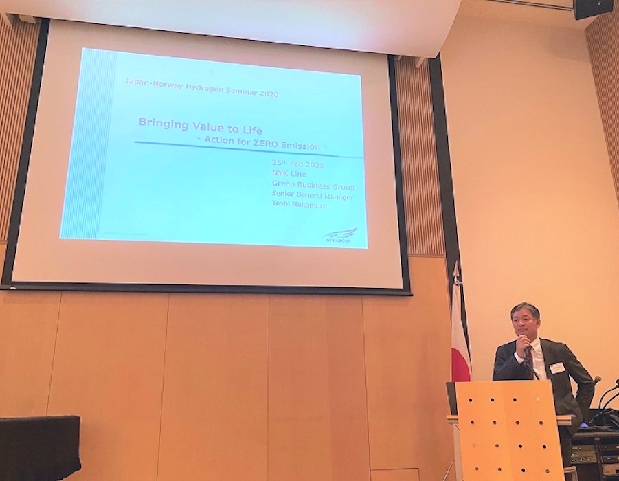 Speech by Toshi Nakamura senior general manager of NYKs Green Business Group