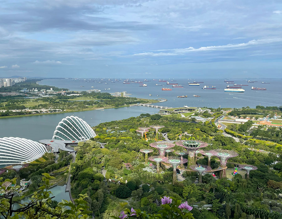 Global Centre for Maritime Decarbonisation awards ammonia bunkering safety study to DNV-led consortium 28 Vessels on anchorage at Singapore Nikos Spaeth MT 1