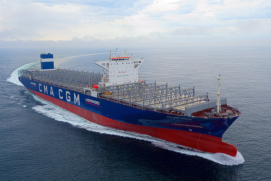 cma cgm tenere sea and gas trial