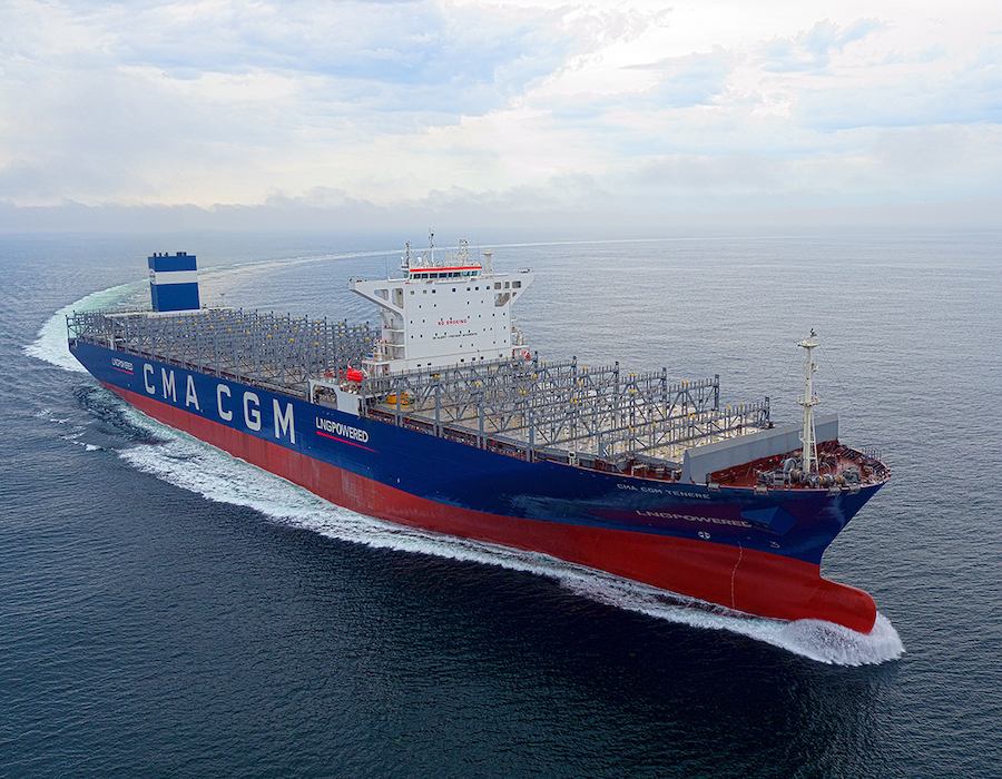 cma cgm tenere sea and gas trial