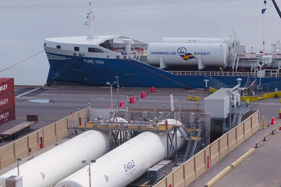 fure ven takes on lng fuel at eagle lngs talleyrand bunker station in jacksonville united states