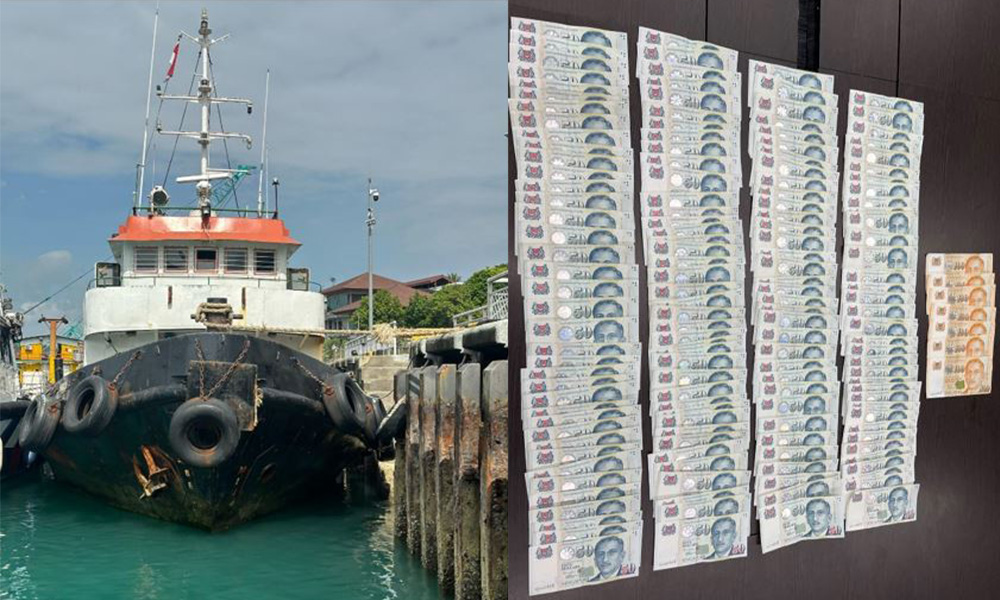 Singapore police seizes local tugboat and SGD 8,200 cash, arrests 15 men over illegal MGO transaction 26 15 MEN ARRESTED FOR ILLEGAL TRANSACTION OF MARINE GAS OIL