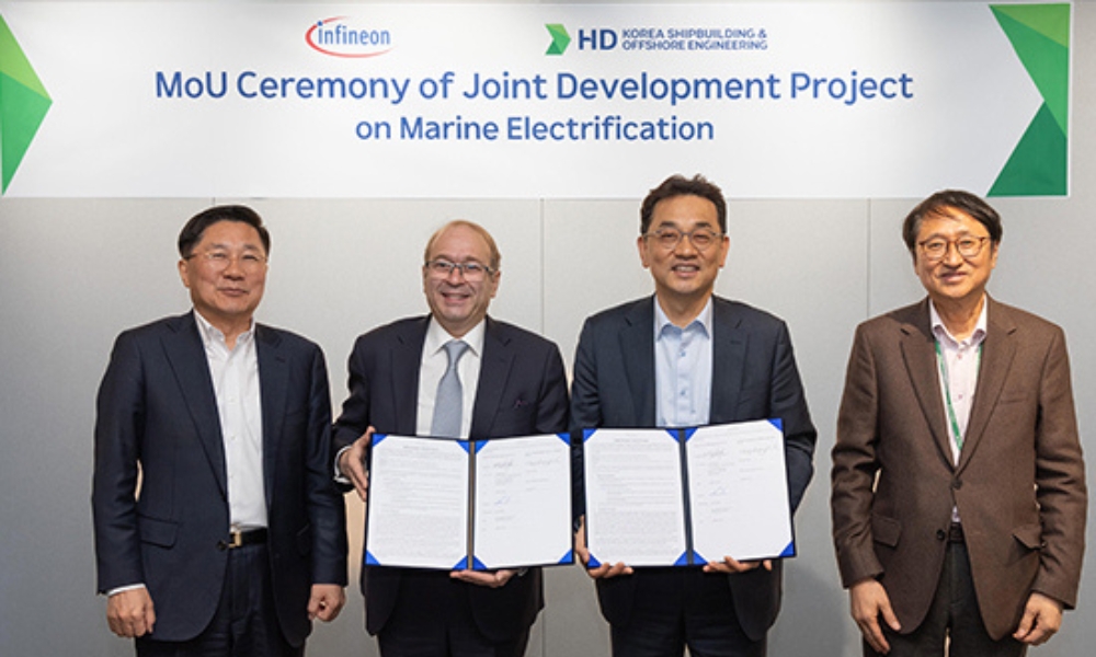 Infineon and HD KSOE ink MoU to jointly develop ship electrification technology