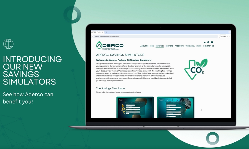 Aderco launches new Fuel and CO2 Savings Simulators for marine and industrial industries