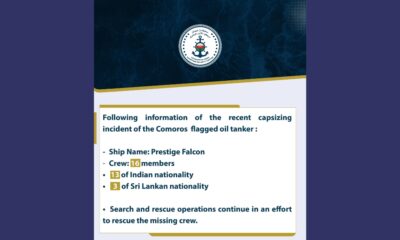 Comoros-flagged oil tanker capsizes off Oman, says authorities