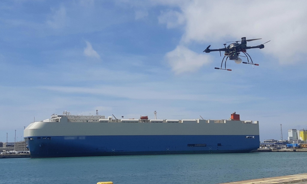 EMSA drone to monitor ship emissions at Port of Barcelona