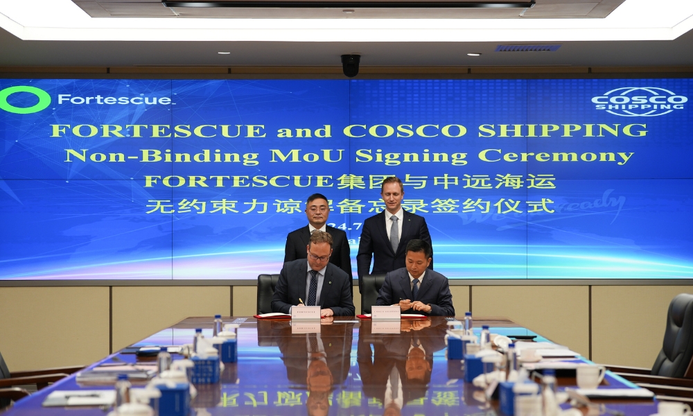 COSCO and Fortescue to build green fuel supply chain to decarbonise shipping