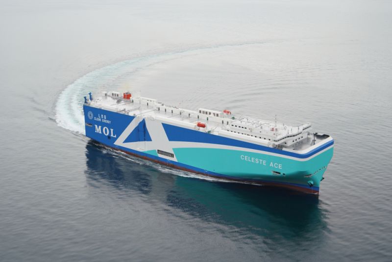MOL holds naming ceremony for LNG-fuelled car carrier “Celeste Ace”