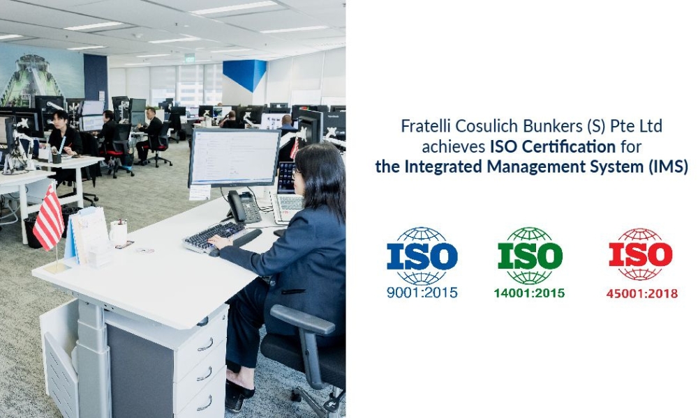 Fratelli Cosulich Bunkers Singapore gets ISO certification for IMS