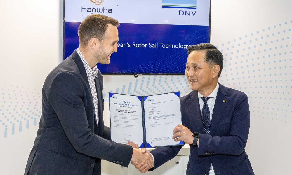 Hanwha Ocean receives DNV type approval for rotor sail technology 26 Hanwha Ocean receives DNV type approval for rotor sail technology