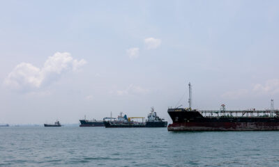 Singapore bunker tankers and sky