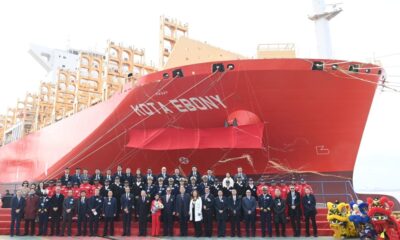 Singapore-based PIL takes delivery of third 14K TEU LNG dual-fuel boxship “Kota Ebony”