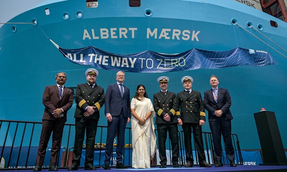 Maersk names 11th dual-fuel methanol vessel ‘Albert Maersk’ in Mumbai