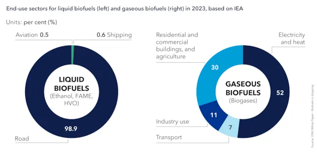 DNV: Maximizing the potential of bio bunker fuels in shipping 30 t1 ind 582 end use sectors for liquid biofuels and gaseous biofuels
