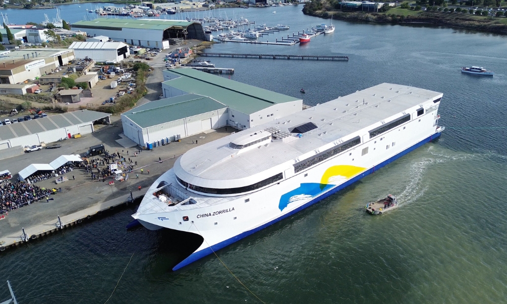 Incat launches world’s largest fully battery-powered ship from Australia