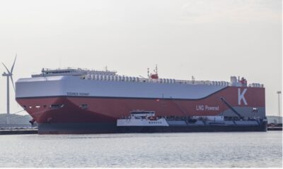 Shell supplies bio-LNG bunker fuel to "K" Line-operated car carrier at Zeebrugge