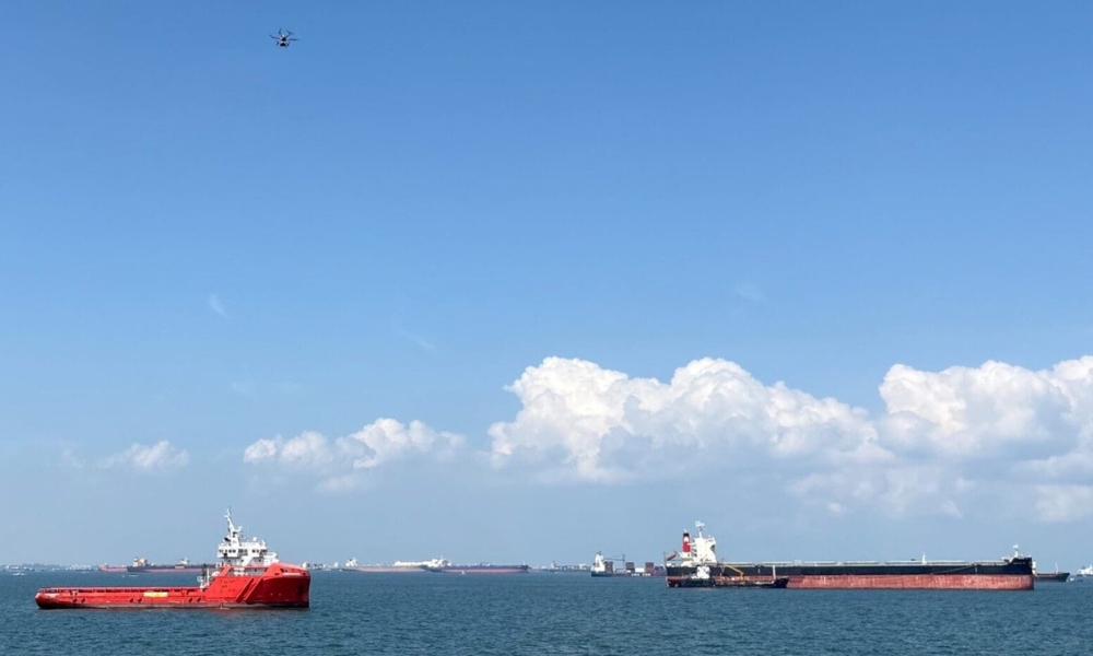 Skyports, TFG Marine complete Singapore’s first drone operations involving bunker tankers