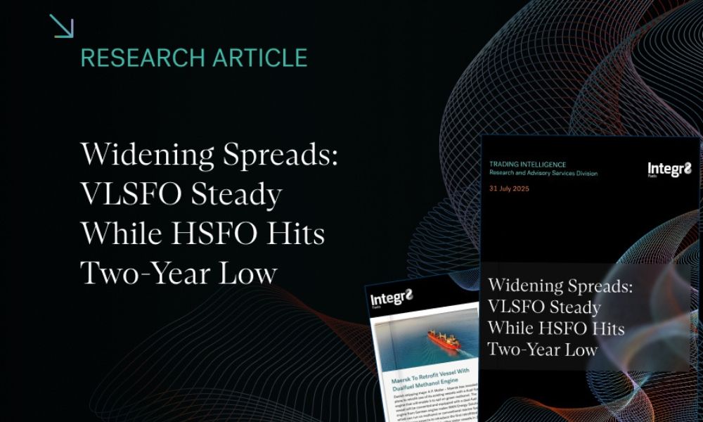 Integr8 Fuels: Singapore VLSFO bunker prices steady while HSFO hits two-year low