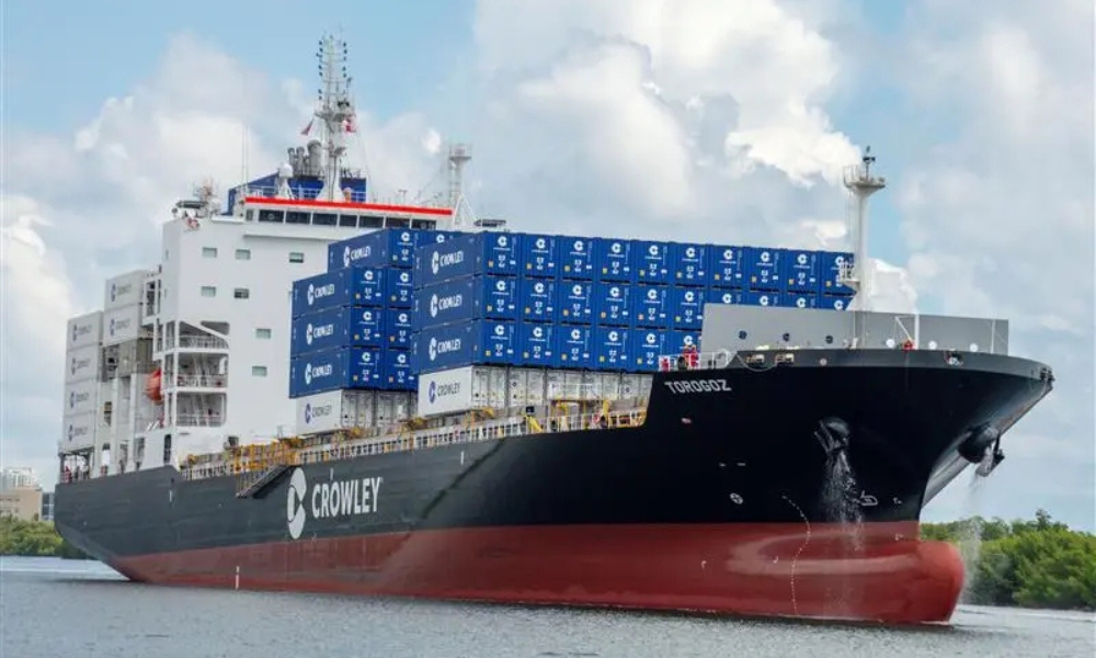Crowley’s new LNG-powered containership begins commercial service