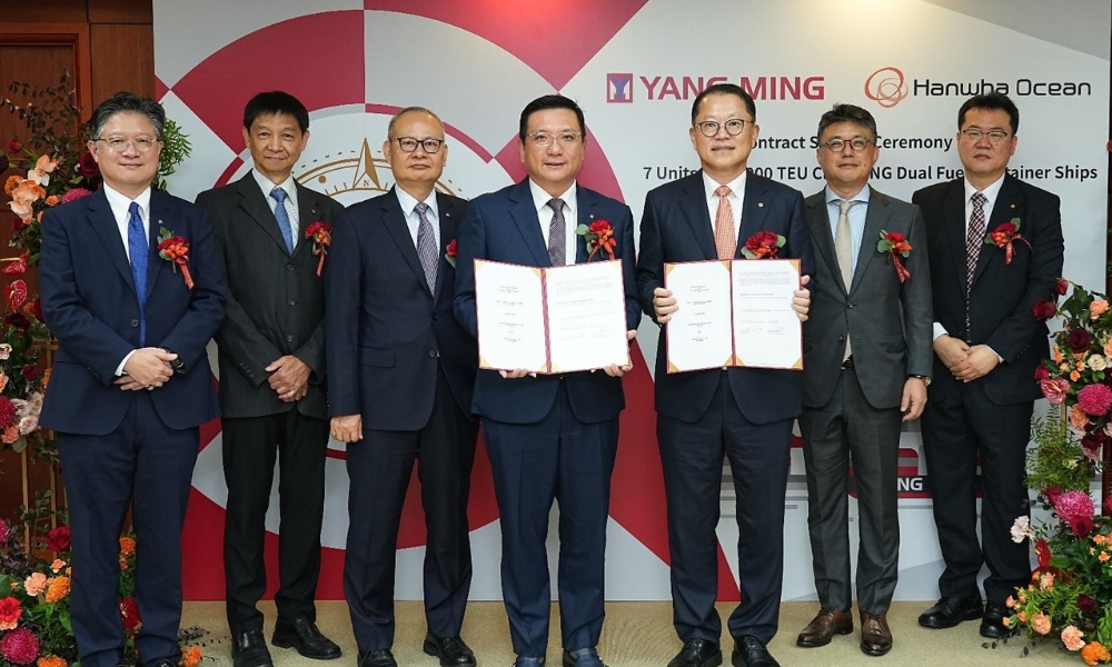Yang Ming orders seven ammonia-ready container vessels from Hanwha Ocean