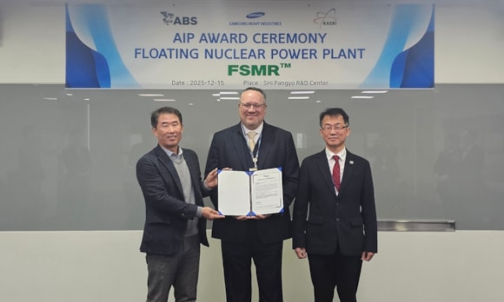 ABS grants AiP to Samsung Heavy Industries for floating nuclear power plant